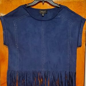 Romeo + Juliet Couture Faux Suede  Fringe Top